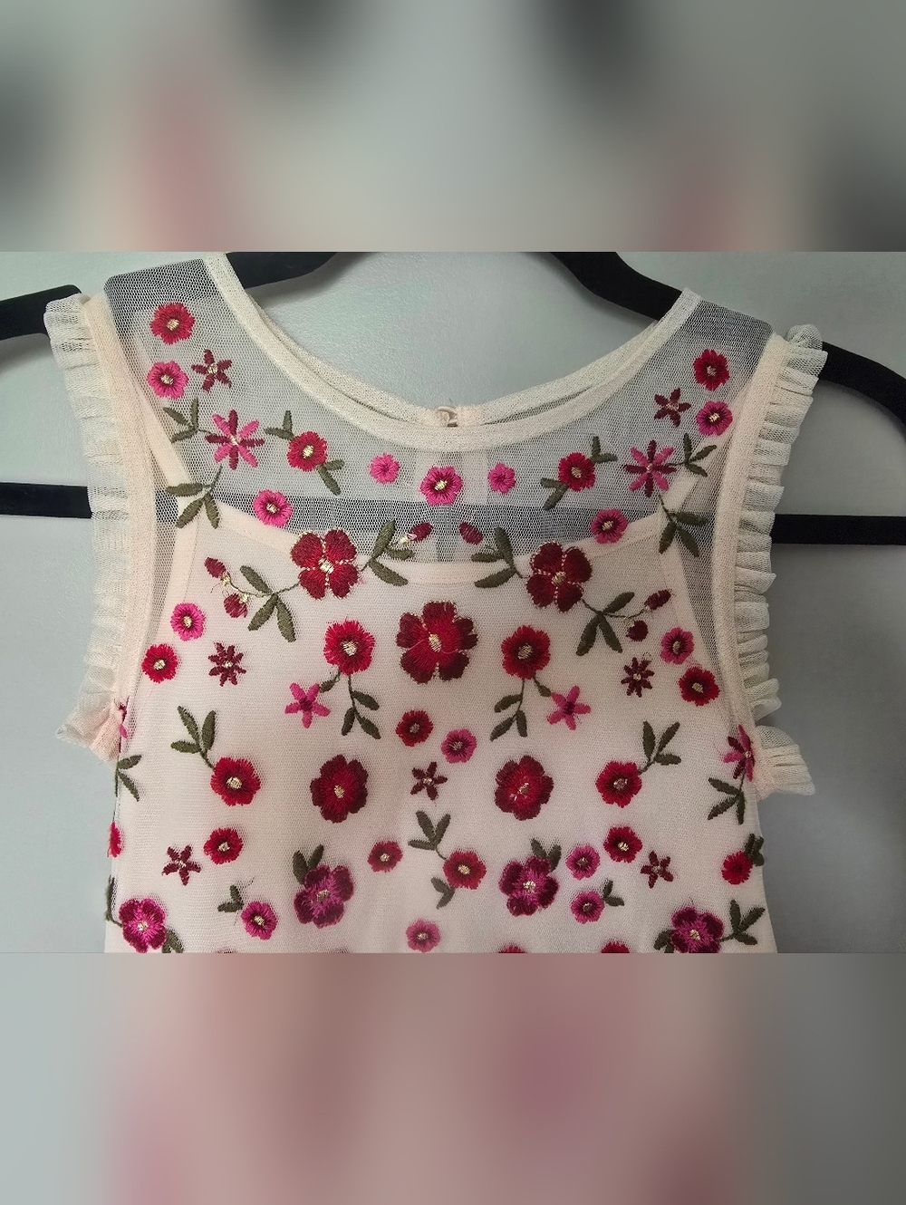 Girls Cat & Jack Sleeveless Embroidered  Tutu Dress Pink Size Small (6/7) - Picture 4 of 10